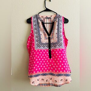 NWOT Brixon Ivy Pink Women’s Sleeveless Top with Boho Buttons in Size S